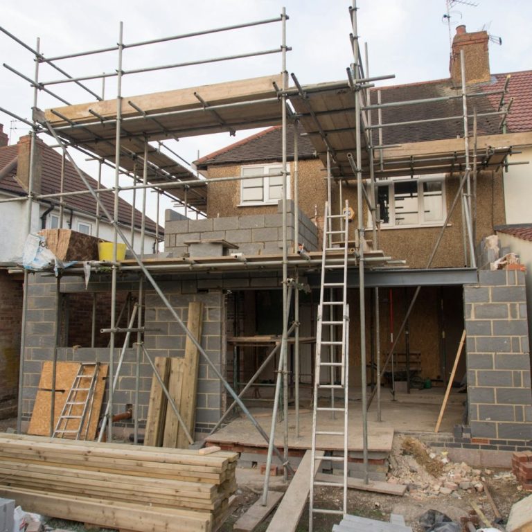 House Extension Construction in Poole Rear house extension being built by local builders in Poole to create additional living space