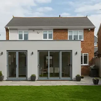 House Extension Construction in Poole Rear house extension being built by local builders in Poole to create additional living space